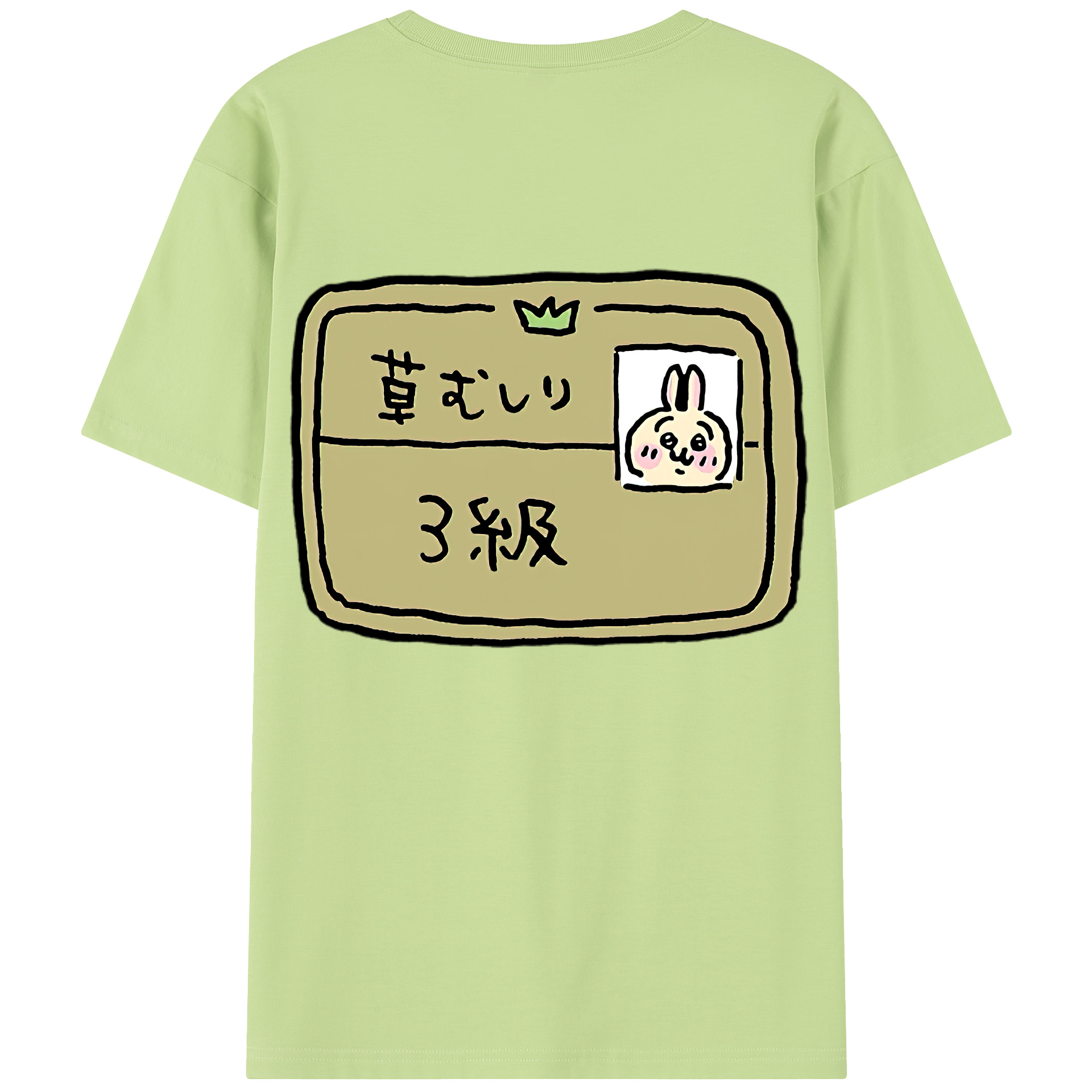 （画像用） ちいかわ うさぎ Chii-kawa usagi 綿100％半袖Tシャツ（背面プリント）